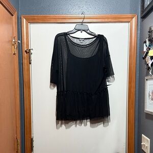 Falls Creek Black Sheer Women's Blouse